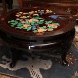 Circular wooden coffee table with bird decoration China Far East