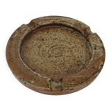 Vintage speckled brown glazed stoneware ashtray
