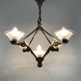 Art Deco chandelier Petitot with 5 lights, Atelier Petitot, year 20