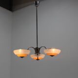 Art deco chrome chandelier Napako, 1930