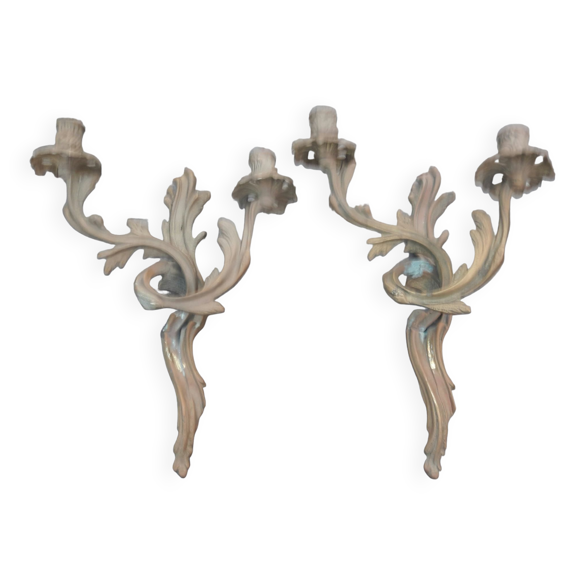 Pair of Louis XV style bronze sconces