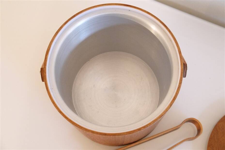 Vintage teak ice bucket 1960s