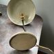 Lampe soucoupe en métal beige, années 50