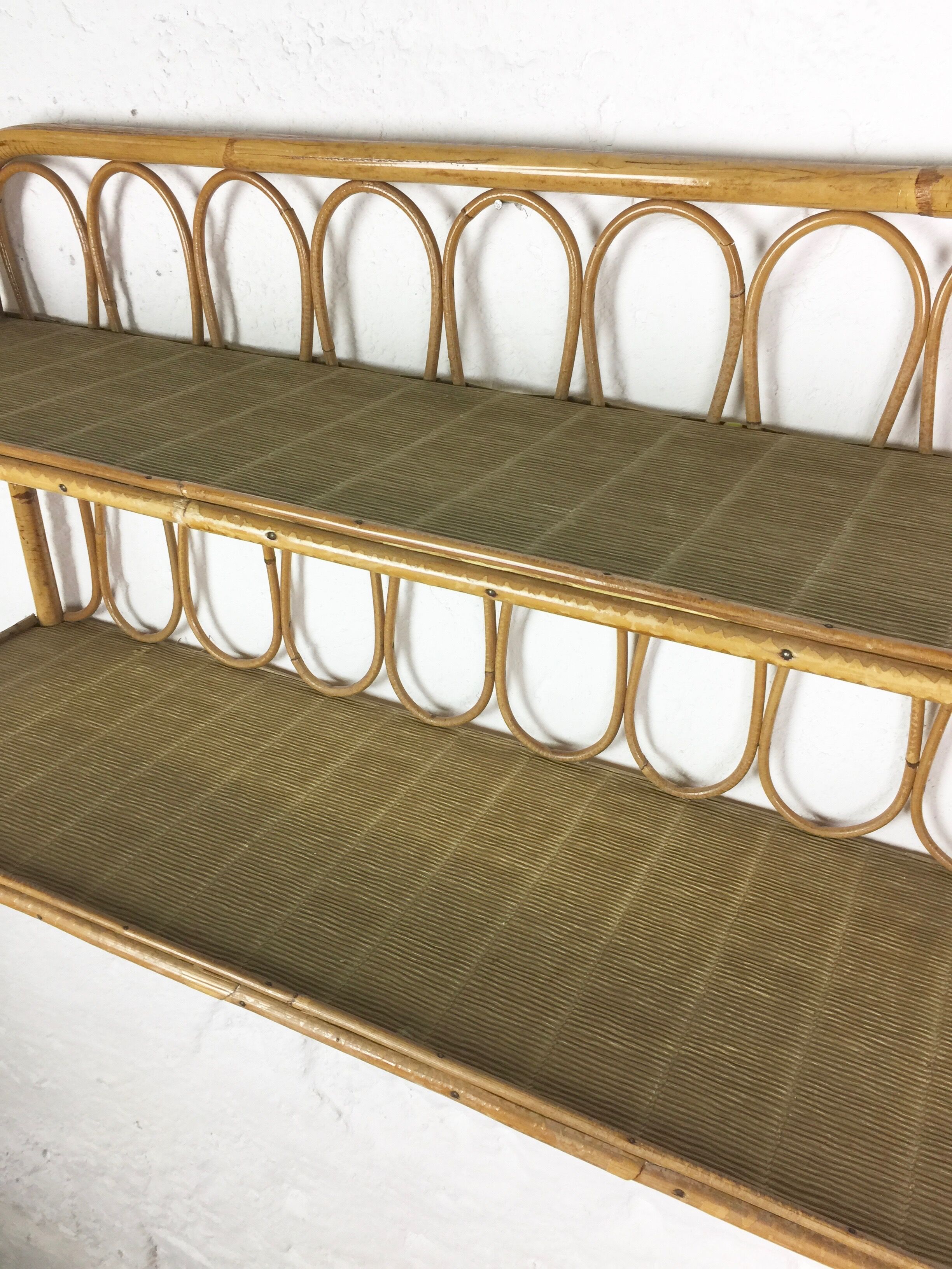 Rattan shelf circa 1960