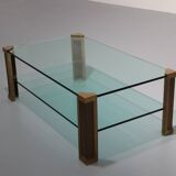 Table de salon en laiton Peter Ghyzcy modèle T14D 1970 Design hollandais