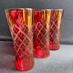 6 red glasses cut in orangeade – mid-twentieth
