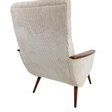 Vintage armchair armchair cream teak armrests