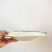 set of 5 large flat plates in Terre de Fer Longchamp model Belleville late 19th century