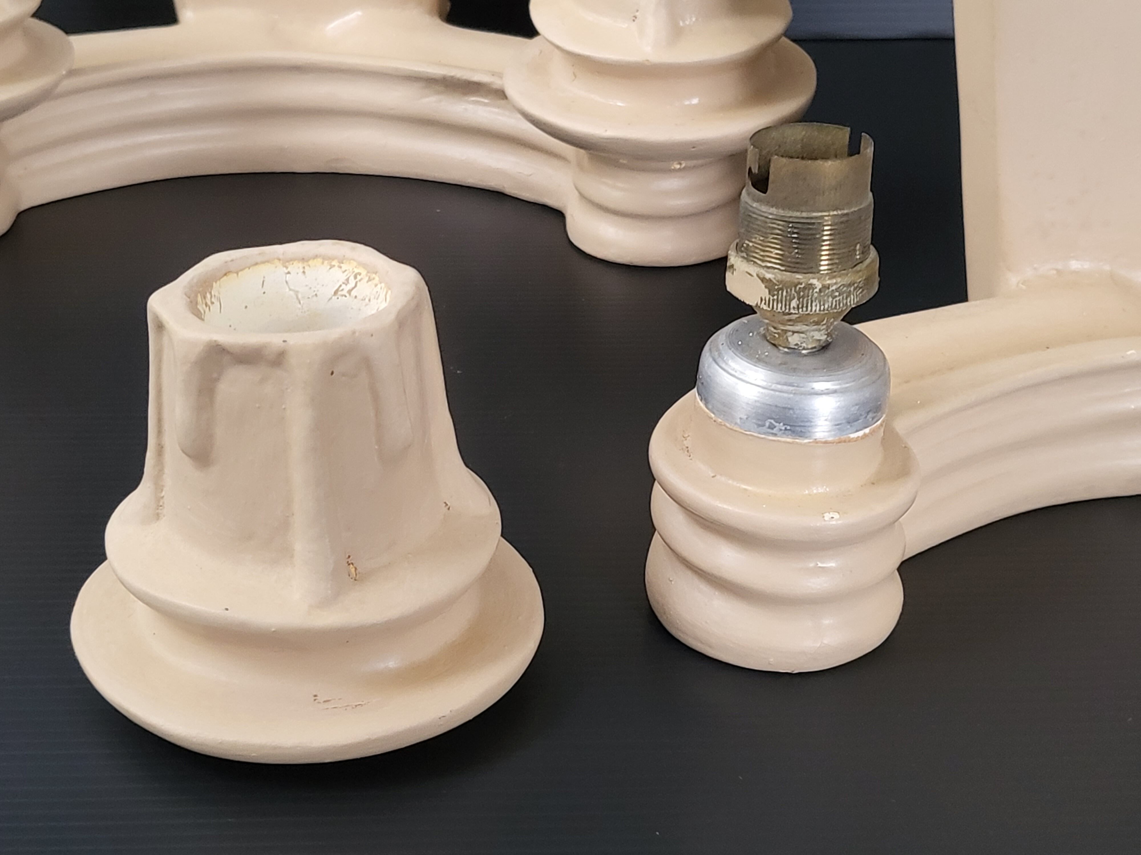 Paire d'appliques en plâtre 1940 vintage