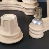 Paire d'appliques en plâtre 1940 vintage