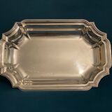 Hollow plate silver metal chamfered with net.