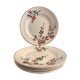 5 assiettes à dessert Digoin Sarreguemines, modèle Aigues Vives, 1940