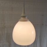 Scandinavian globe opaline suspension style - 1960s/70s