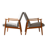 Pair of Scandinavian Mid-Century Oak Armchairs