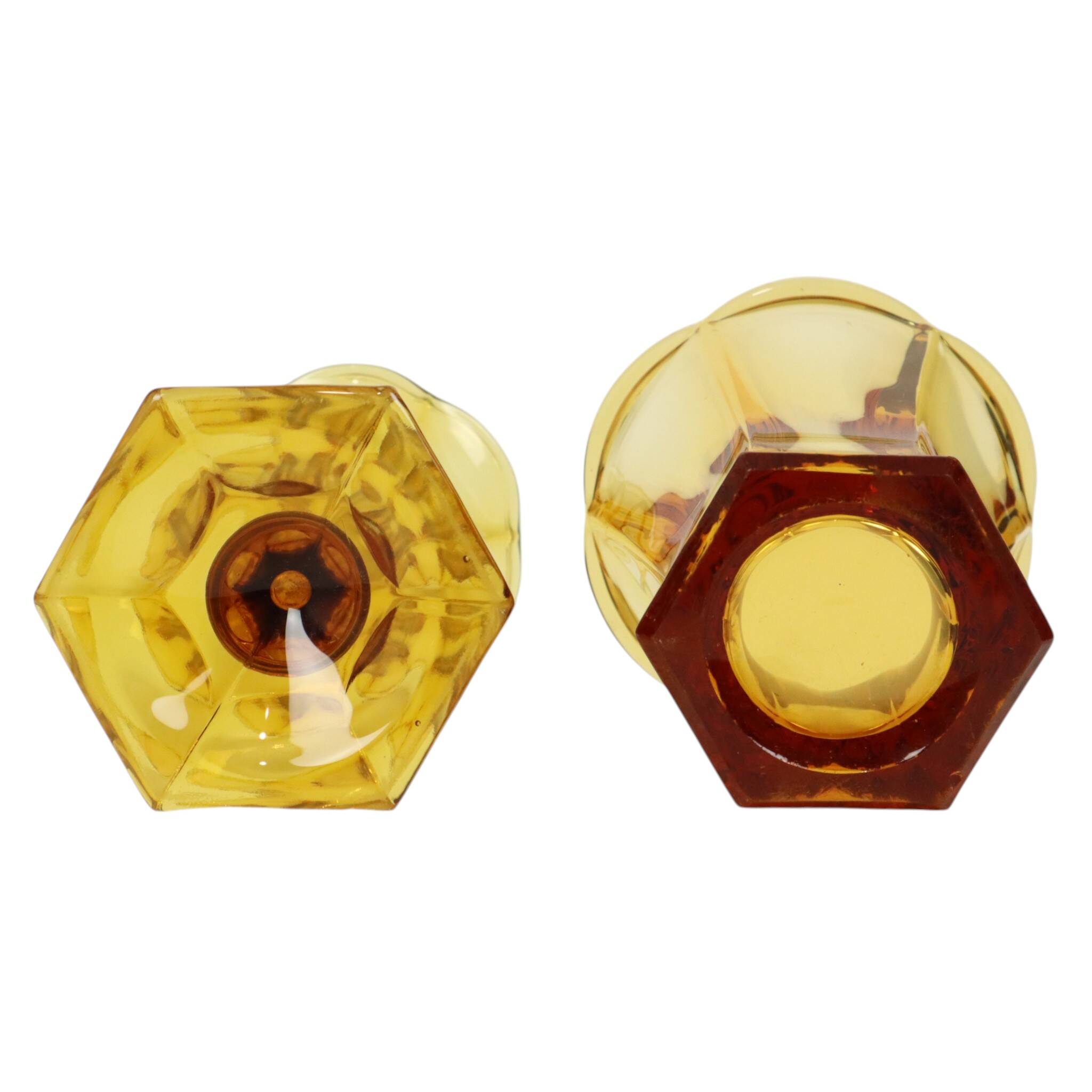 Set of Amber Vases Luxval Américain Art Deco 1935
