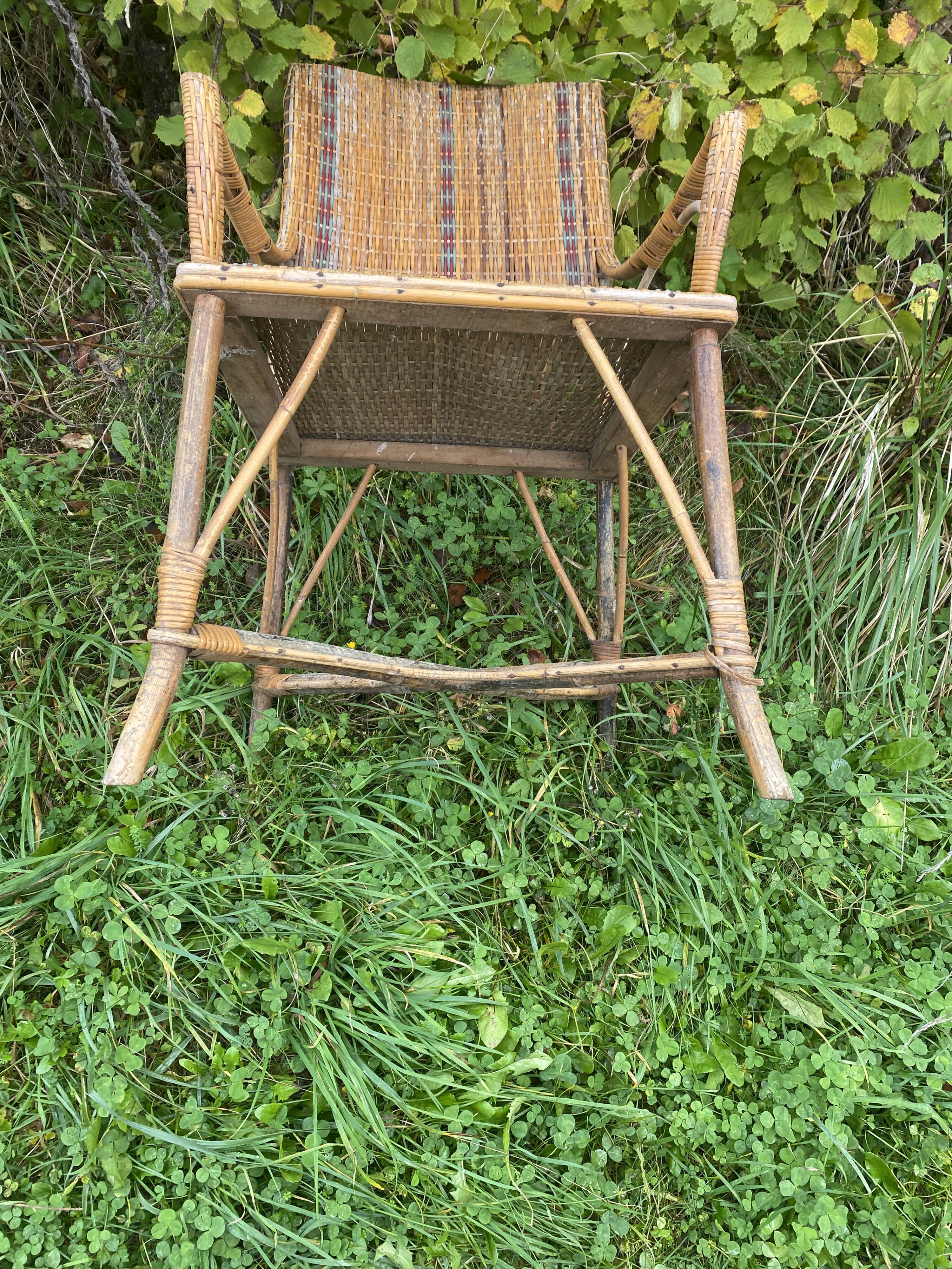 rattan cane armchair