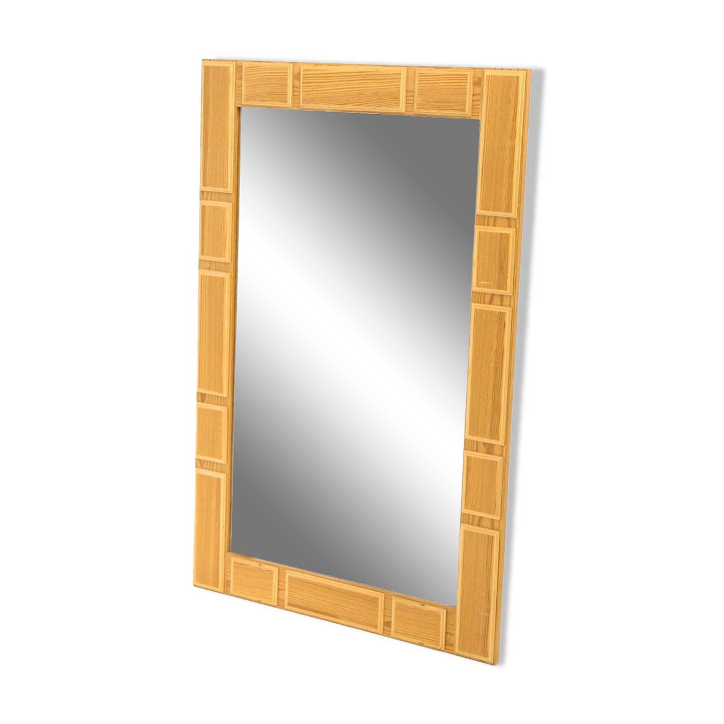 Pine mirror, GT, Glas & Trä Hovmantorp, Sweden, 1970 - 120x78cm