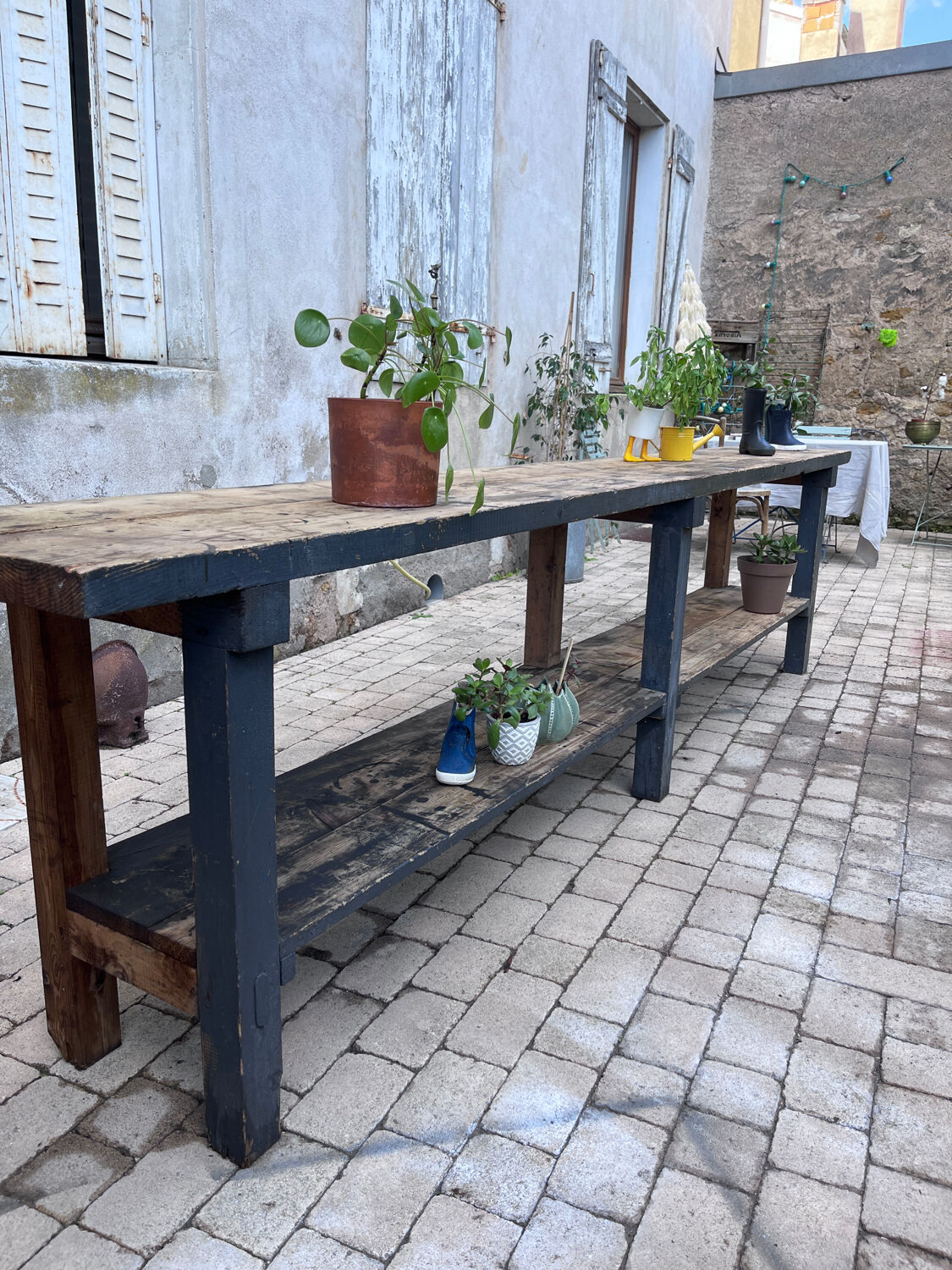 Old workbench 3m30 all in wood