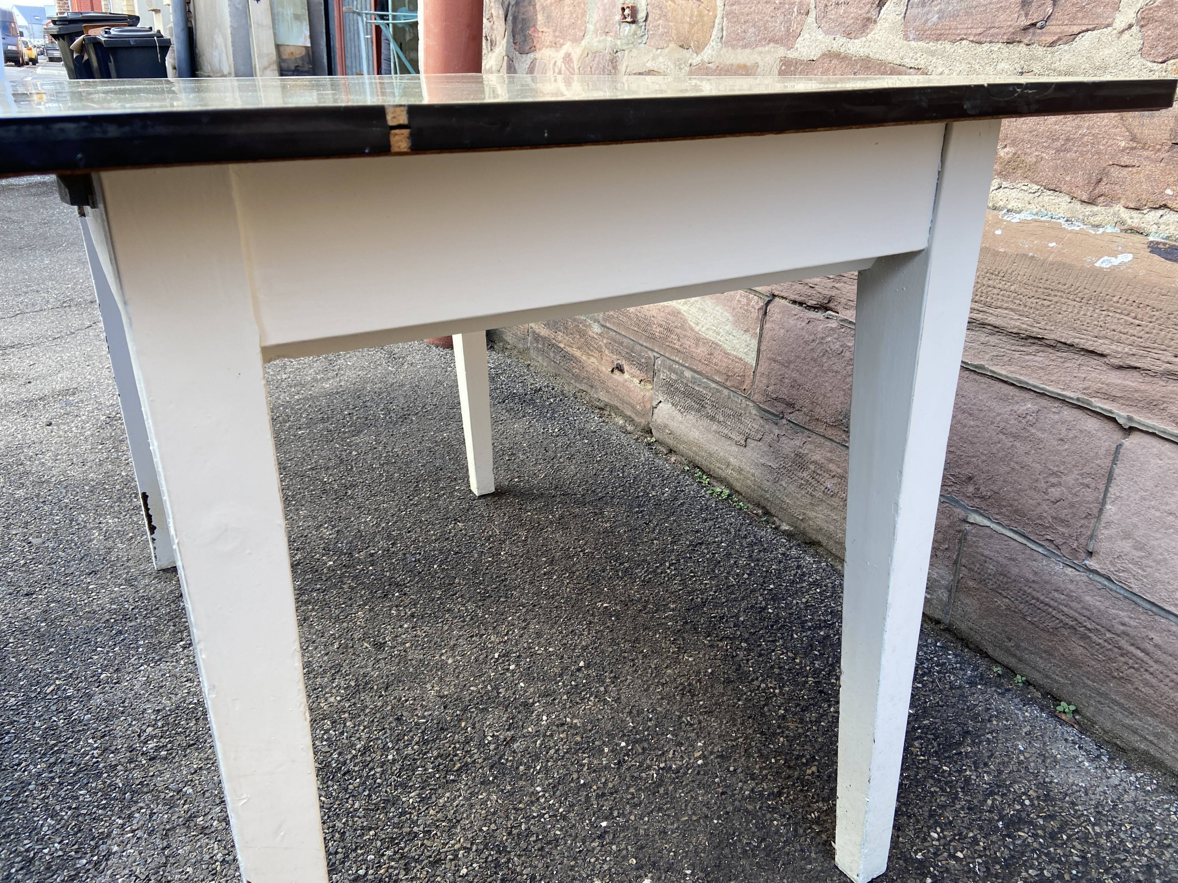 Kitchen table in formica & wood 50s