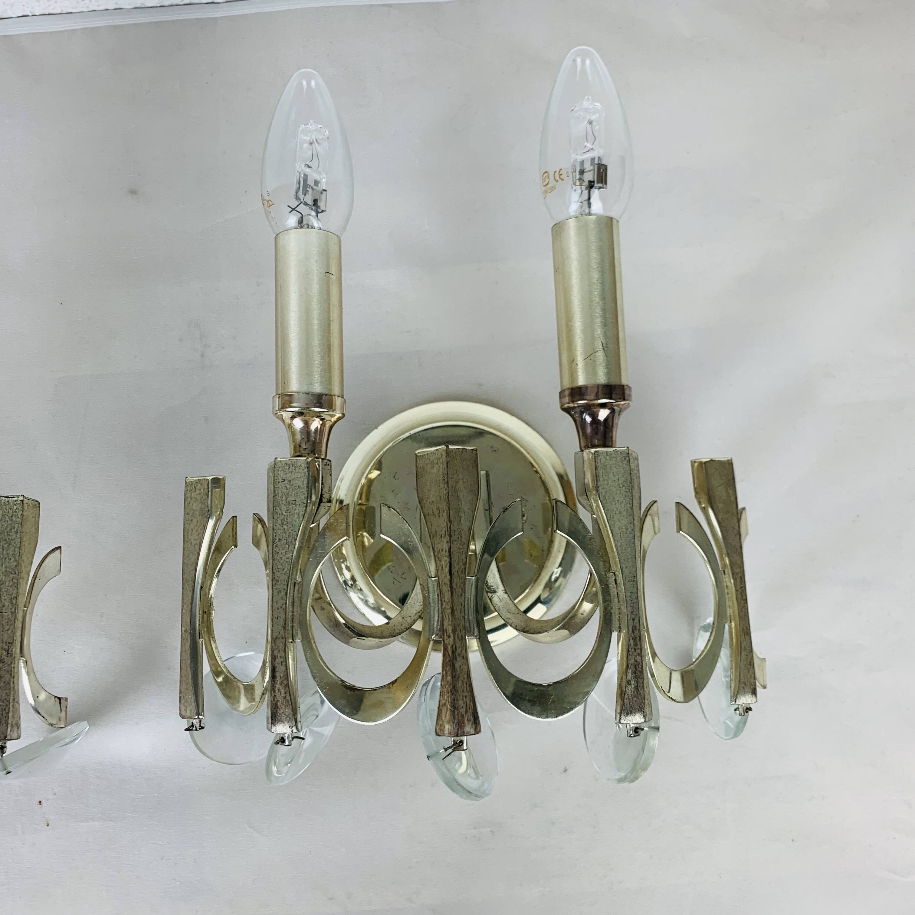 Pair of Ovali wall lights by Sciolari 70s