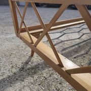 Vintage bed with compass feet from the 1950s