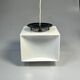 Lampe pendentif blanche vintage Cube, époque spatiale, années 1970