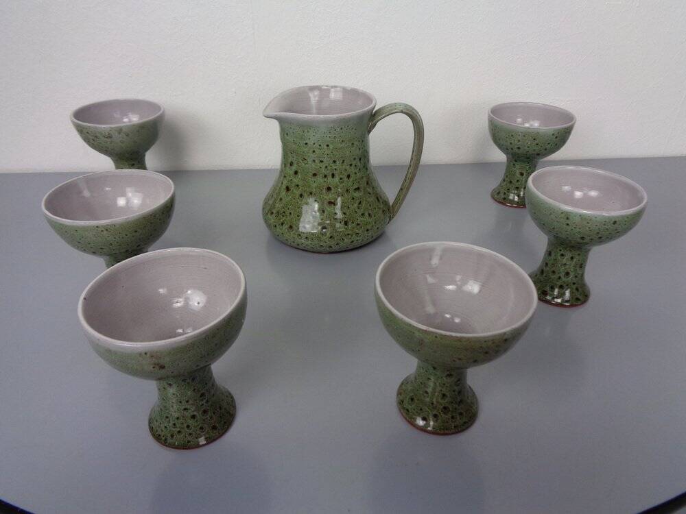 Ceramic Decanters & Tumblers, 1960s, Set of 7