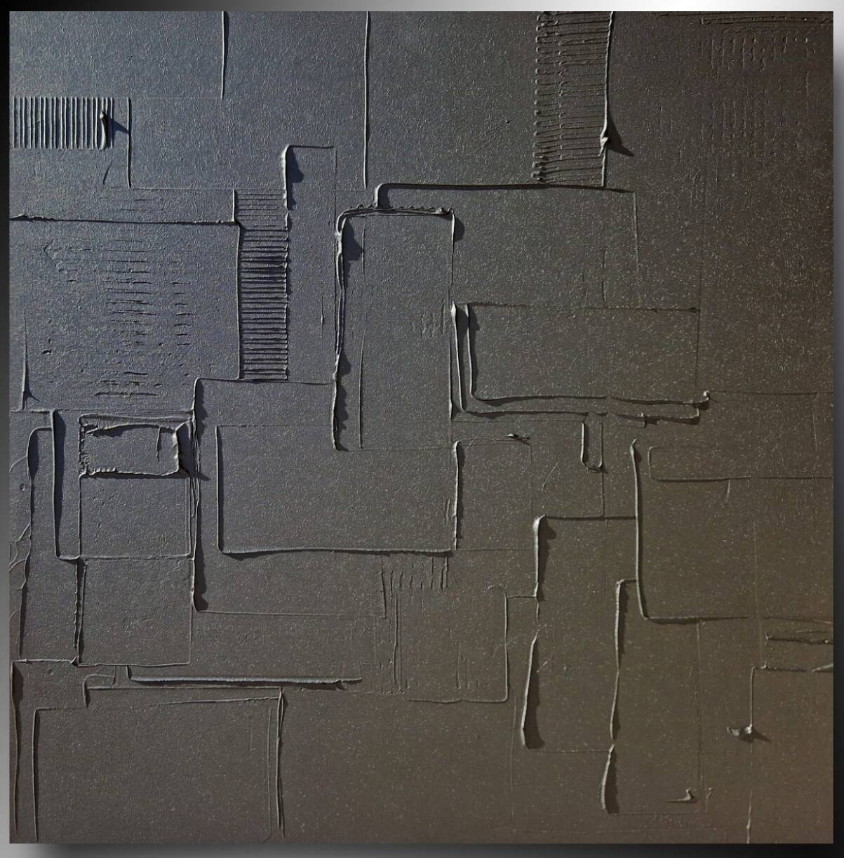 Minimalist monochrome abstract painting black