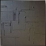 Minimalist monochrome abstract painting black