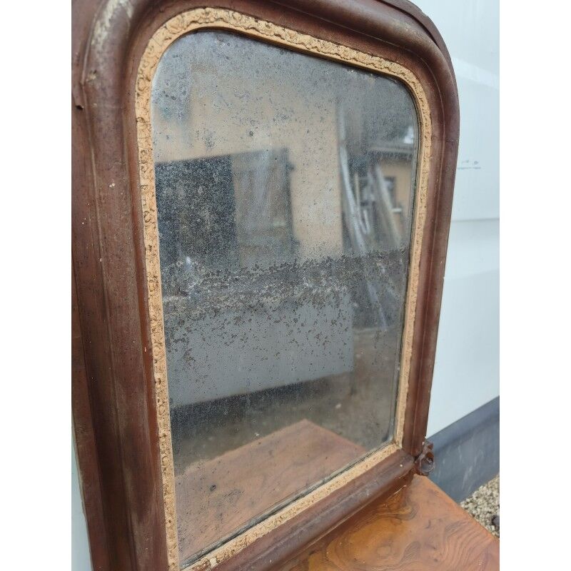 Miroir de cheminée 19ème bois et stuc