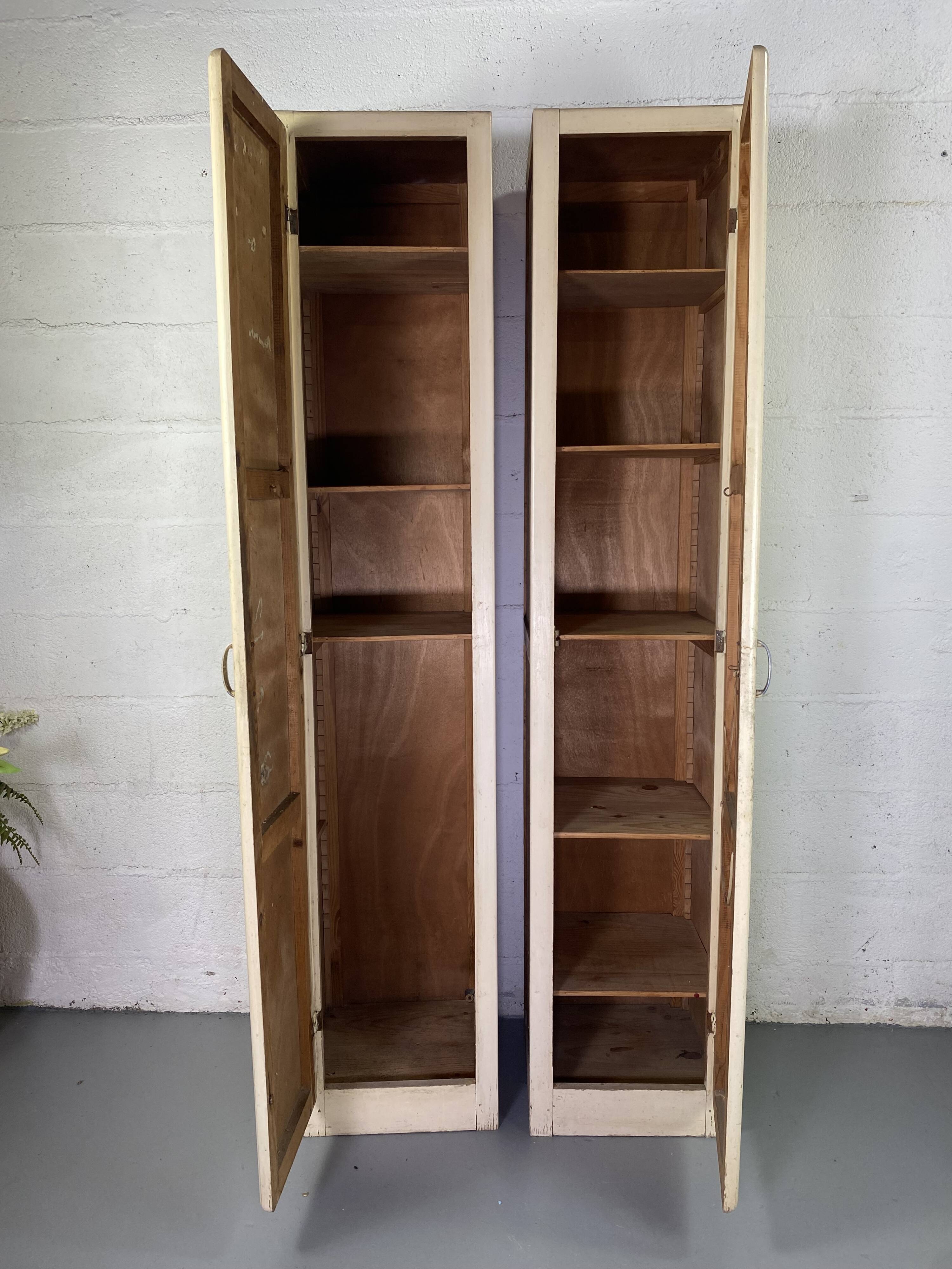 Pair of vintage white cabinets