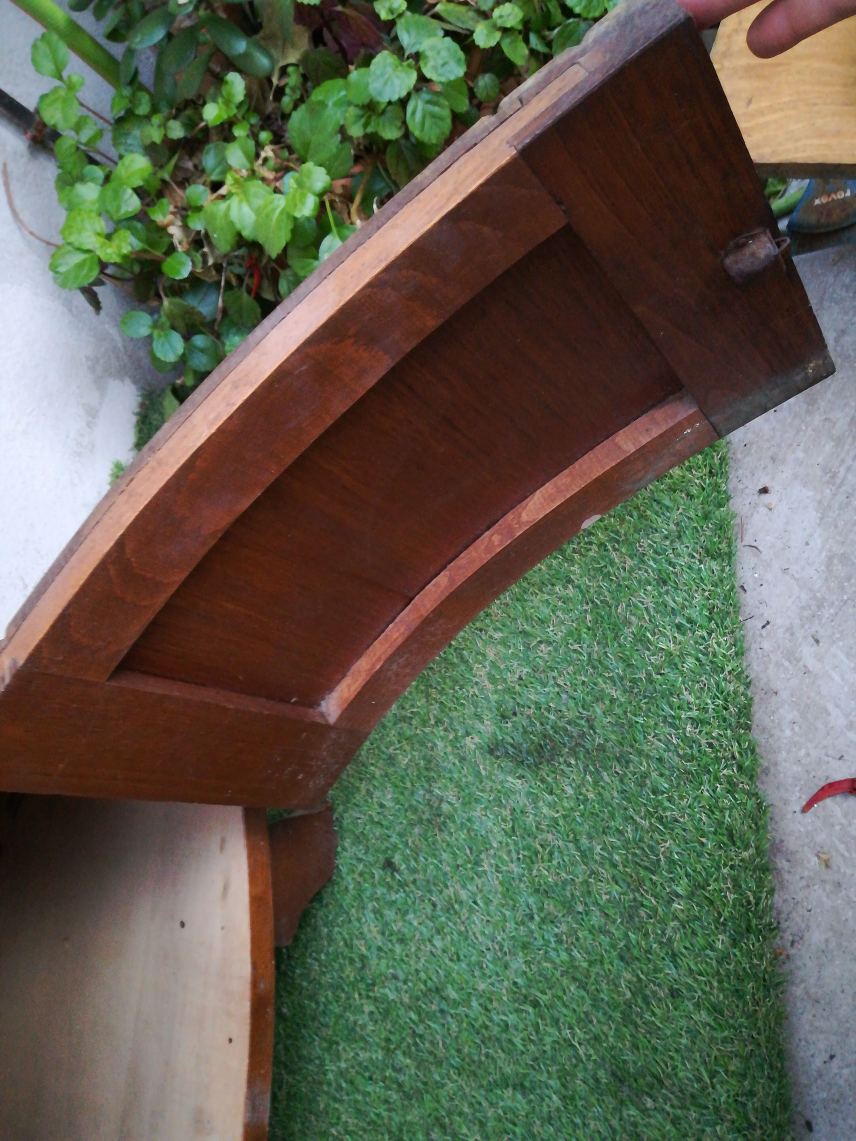 Art deco solid oak bedside