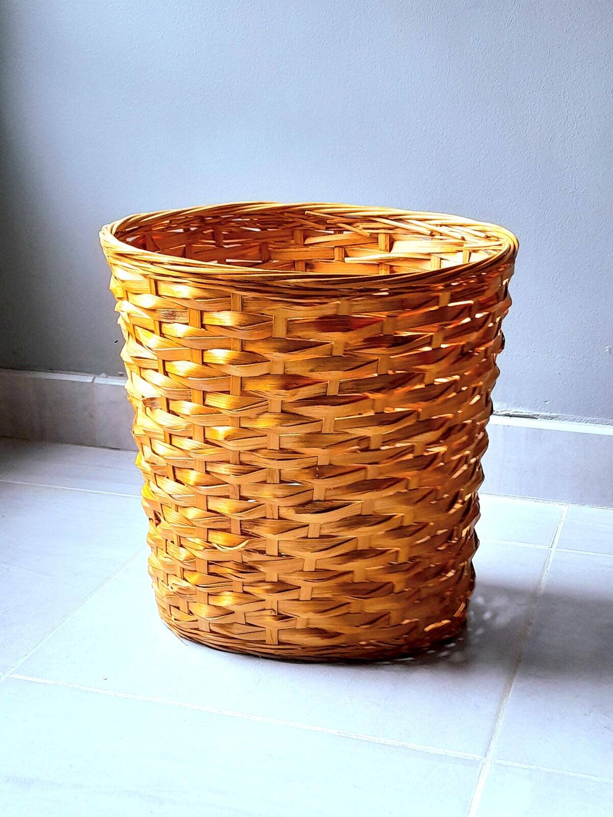 Waste paper basket or wicker plant pot