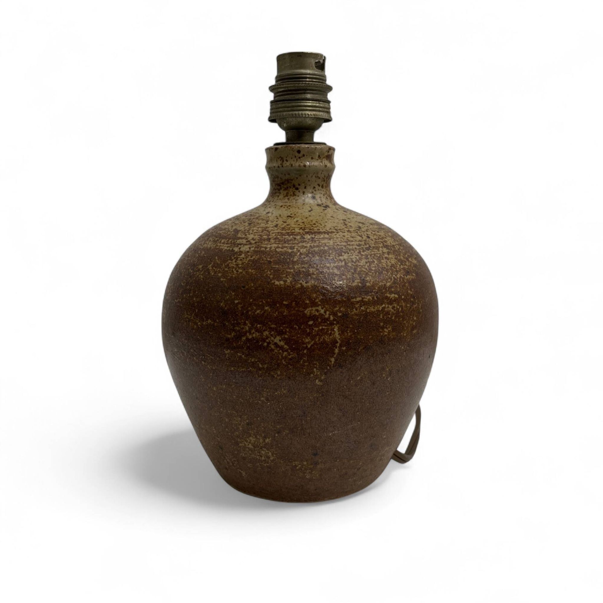 Pied de lampe boule en gres pyrite style La borne Tiffoche Deblander