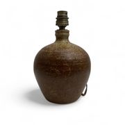 Pied de lampe boule en gres pyrite style La borne Tiffoche Deblander