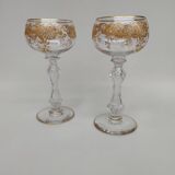 Pair of gilded Saint Louis crystal glasses, circa 1900.