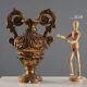 Vase baroque ancien en bois sculpté et doré, Italie XVIII Century