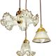 Triple suspension cascade with gilded and sandblasted glasses