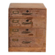 Small Japanese desk chest in oak and red pine, mid-Showa period, circa 1945–1970.