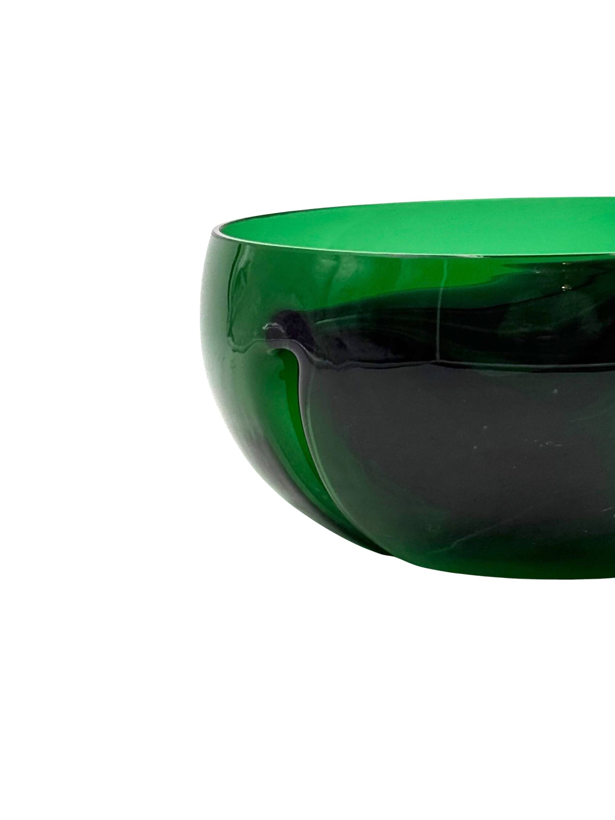 Mid-century green glass vase,  Italy 1960s