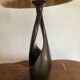 Free form lamp Black ceramic 50s lampshade rope Dlg Marcel Giraud