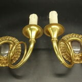 Paire d'appliques aux cors de chasse