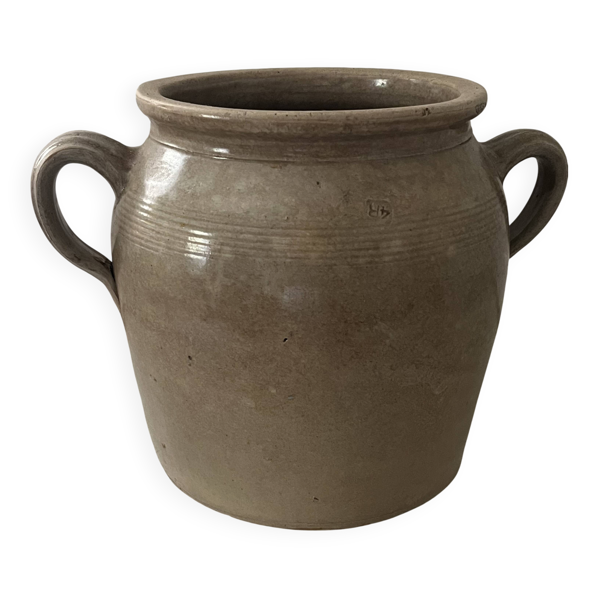 Old grease pot, glazed stoneware