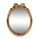 Large Antique Oval Gilt Mirror in Wood and Plaster, Belgium, 1900s
