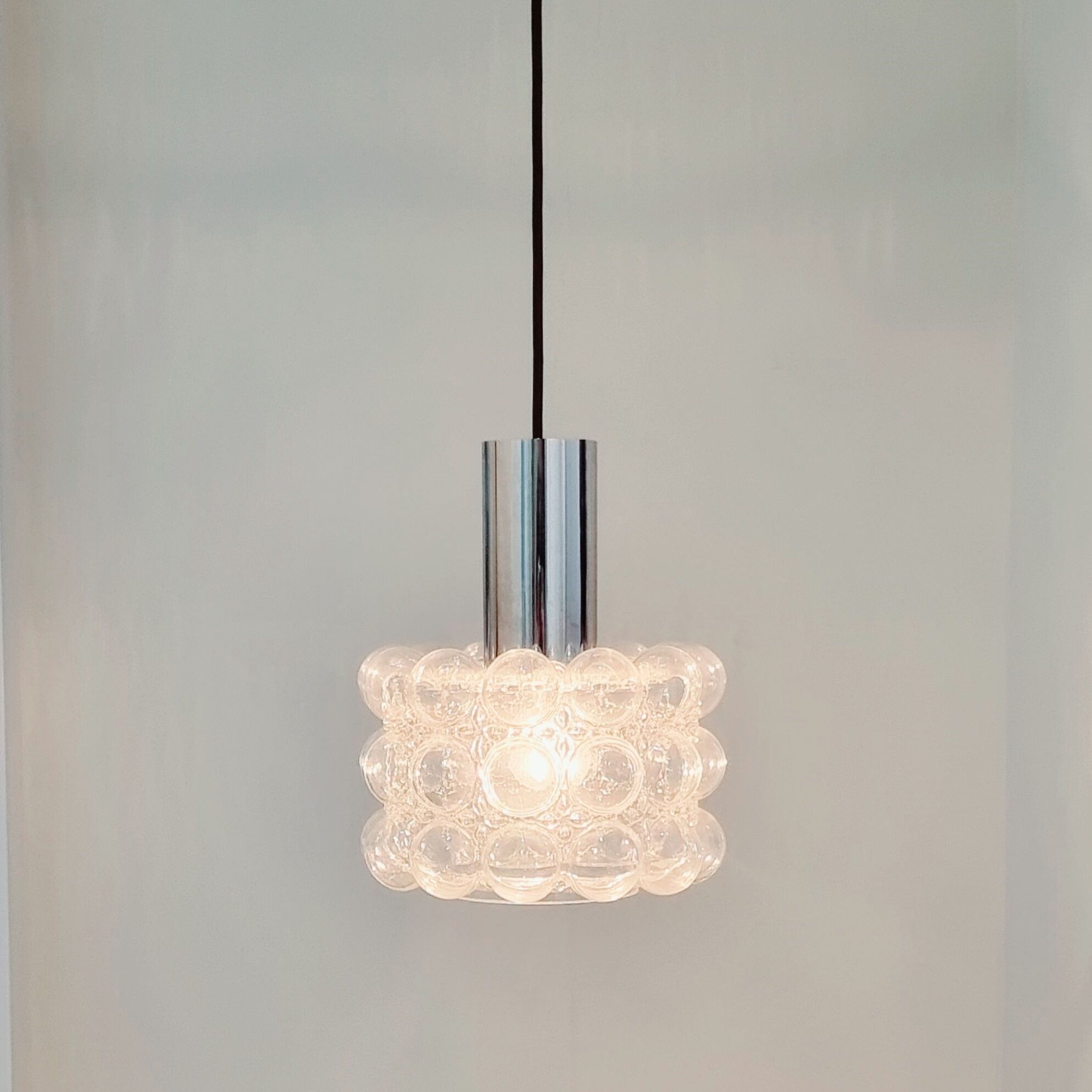 Mid-century modern bubble glass pendant/ceiling lamp by helena tynell for limburg, germany, 1960s