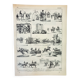 Gravure ancienne 1898, Course de chevaux, hippodrome • Lithographie, Planche originale