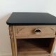 Bedside table in solid black oak and natural Art Deco wood