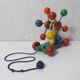 KOUVALIAS vintage wooden pull toy spoutnik multicolour balls