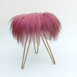 Tabouret de fourrure, années 1960