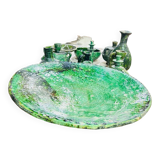 Large green ceramic plate by Tamegroute - 60 cm